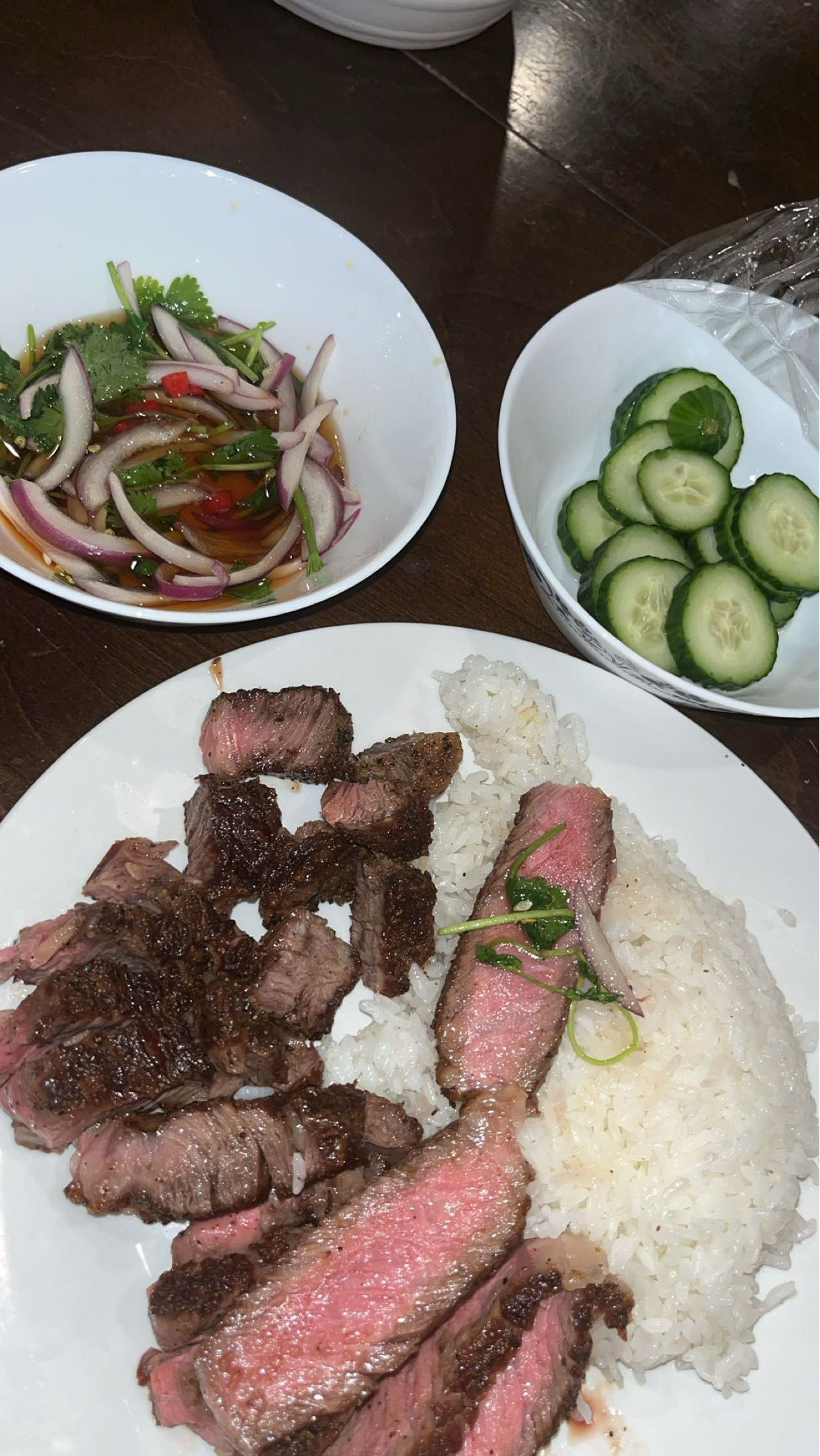 Grilled steak with rice