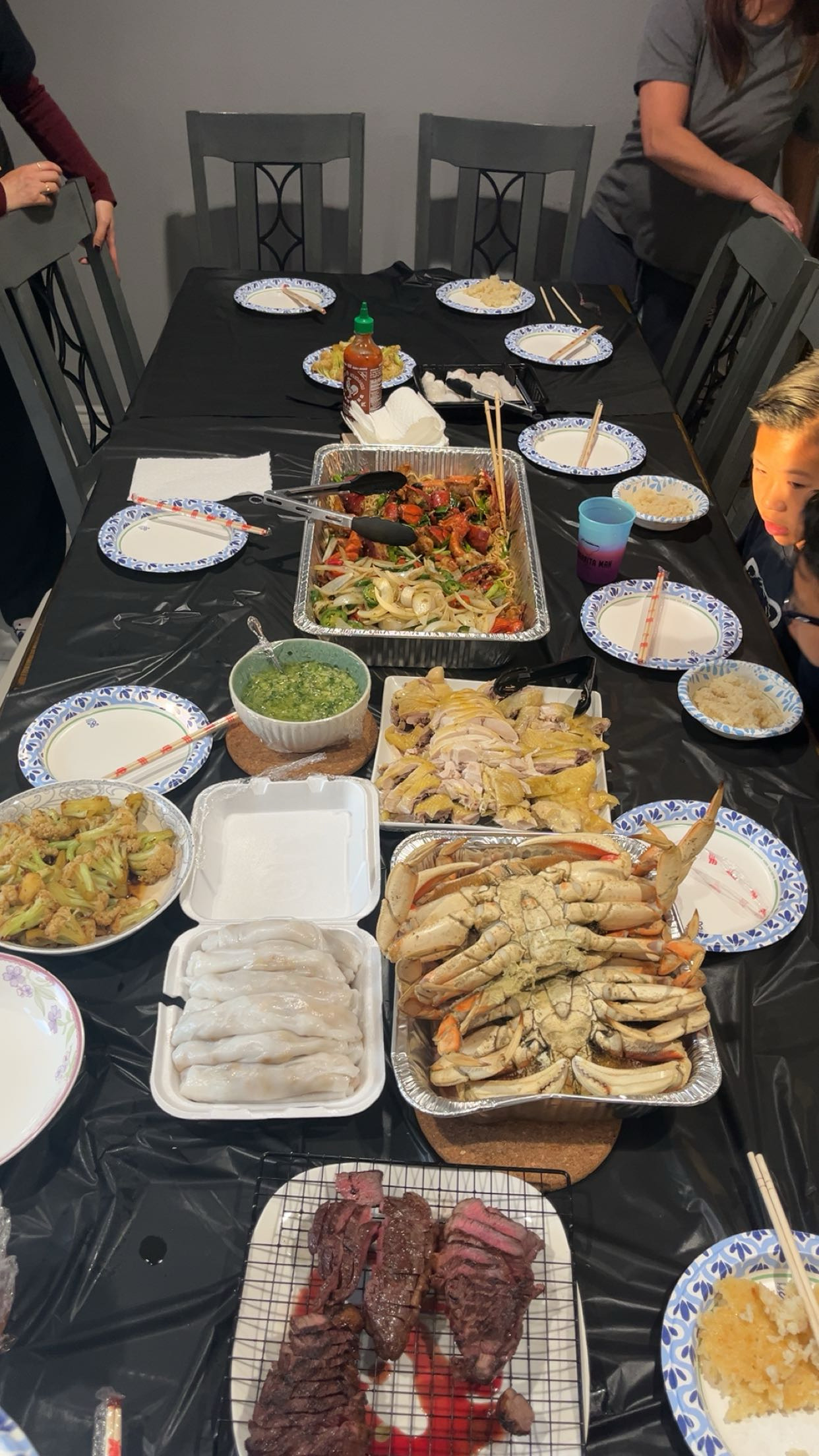 Seafood dinner table