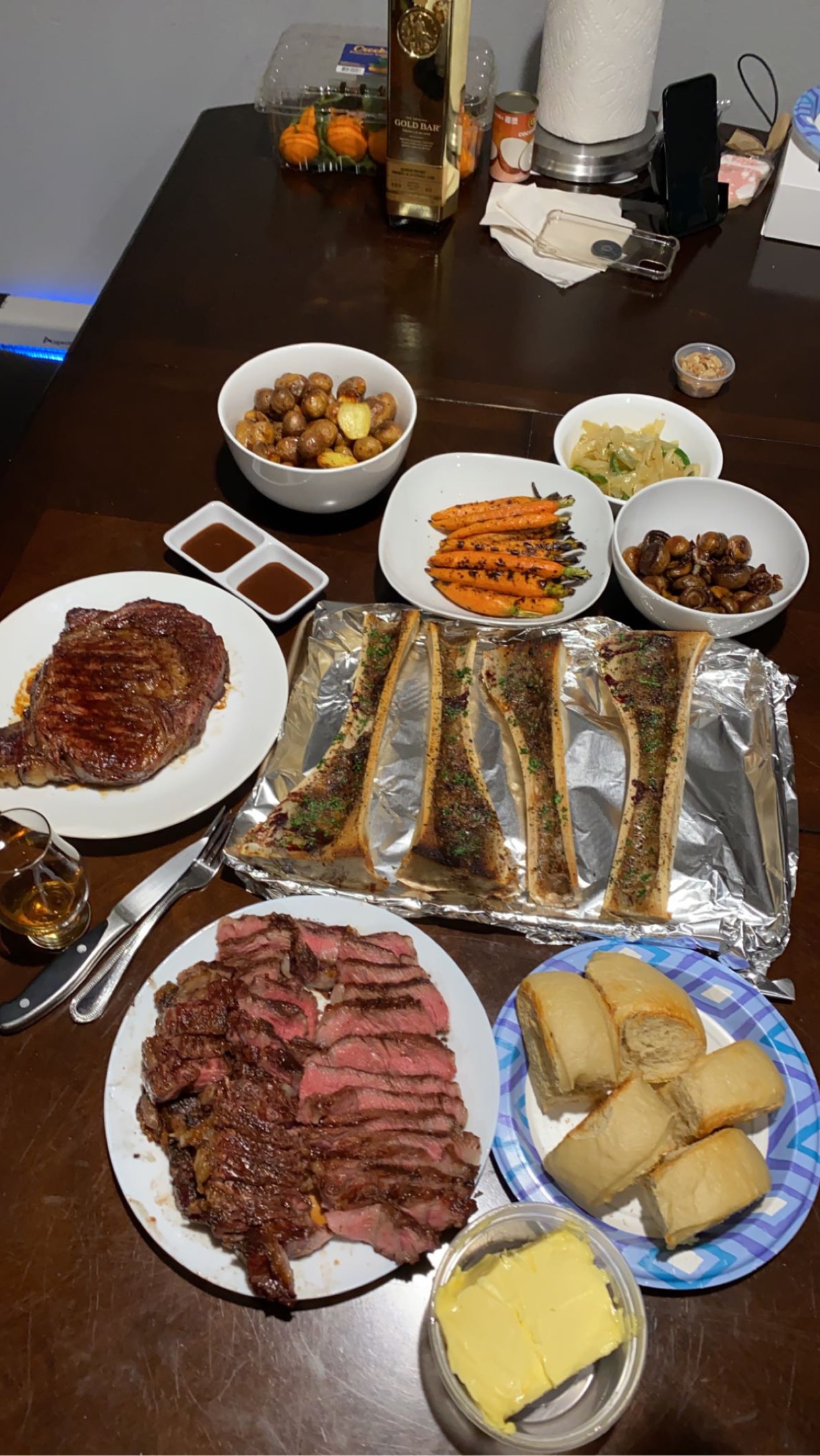 Full dinner spread